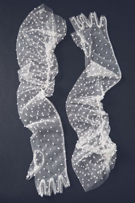 By Anthropologie Weddings Over-The-Elbow Pearl Tulle Fingerless Gloves