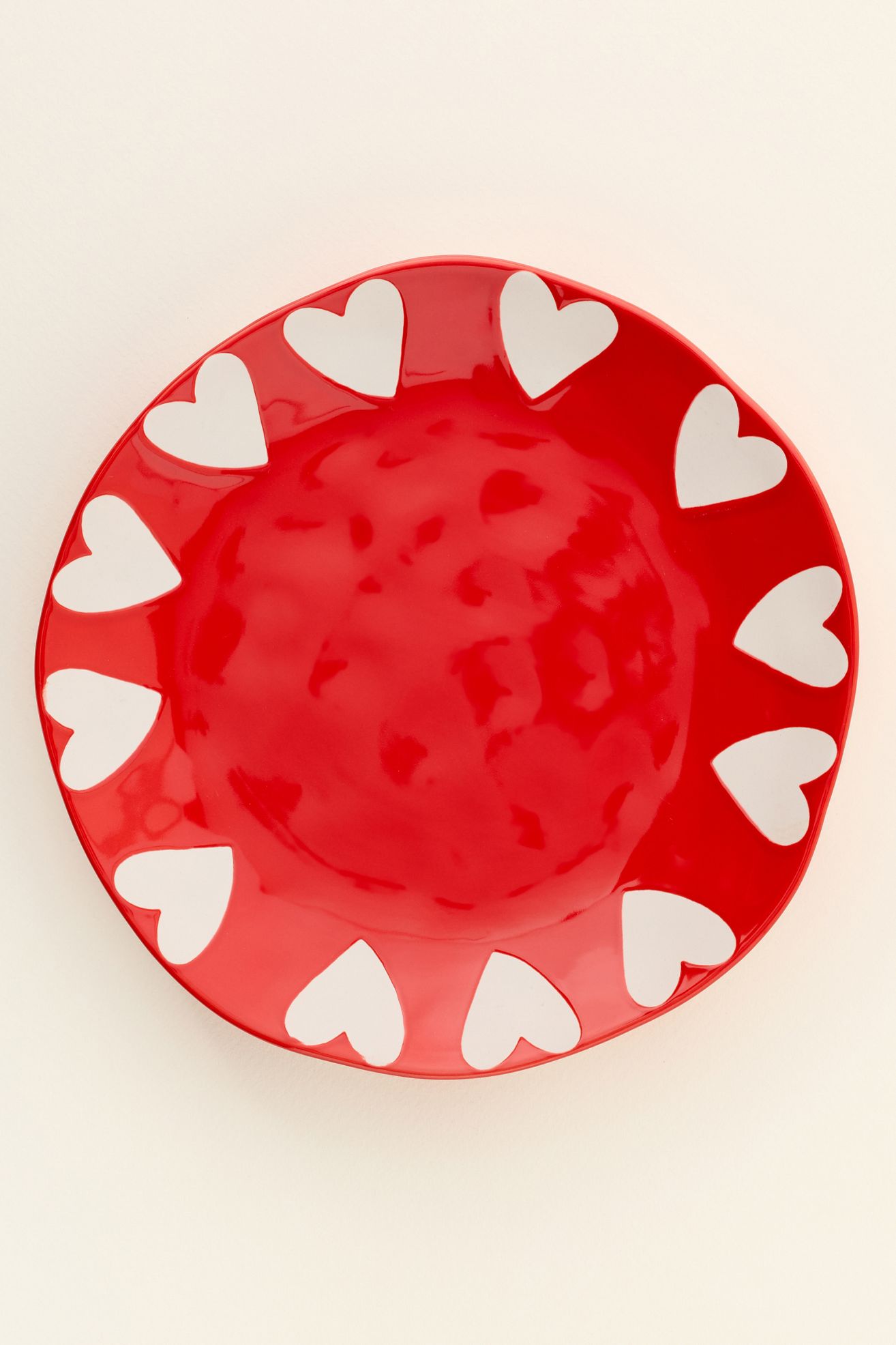 Vida Icon Stoneware Dessert Plate: Valentine's Day Edition - Red Heart, Standard, One Size