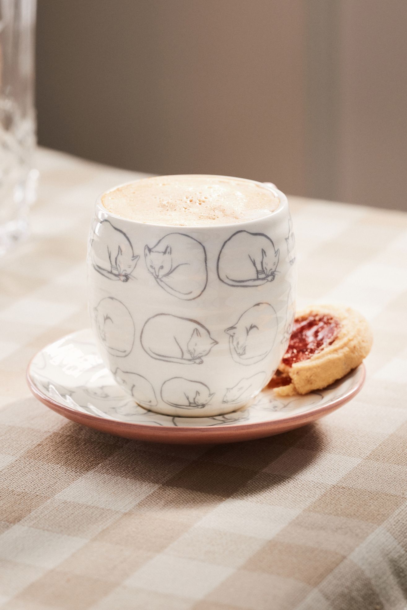 Leah Reena Goren Stoneware Espresso Cup & Saucer - Cat, One Size