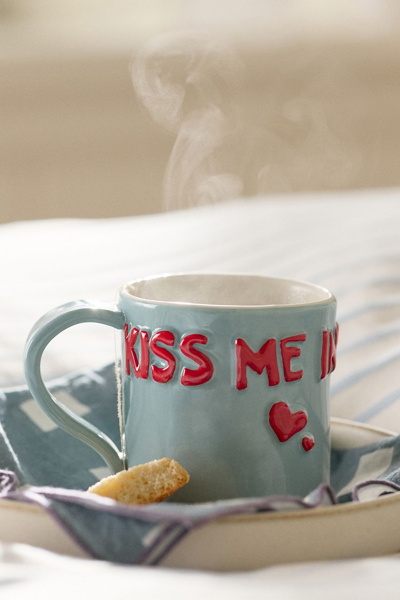 L&Clay Stoneware Mug - Kiss Me Instead, Standard, One Size