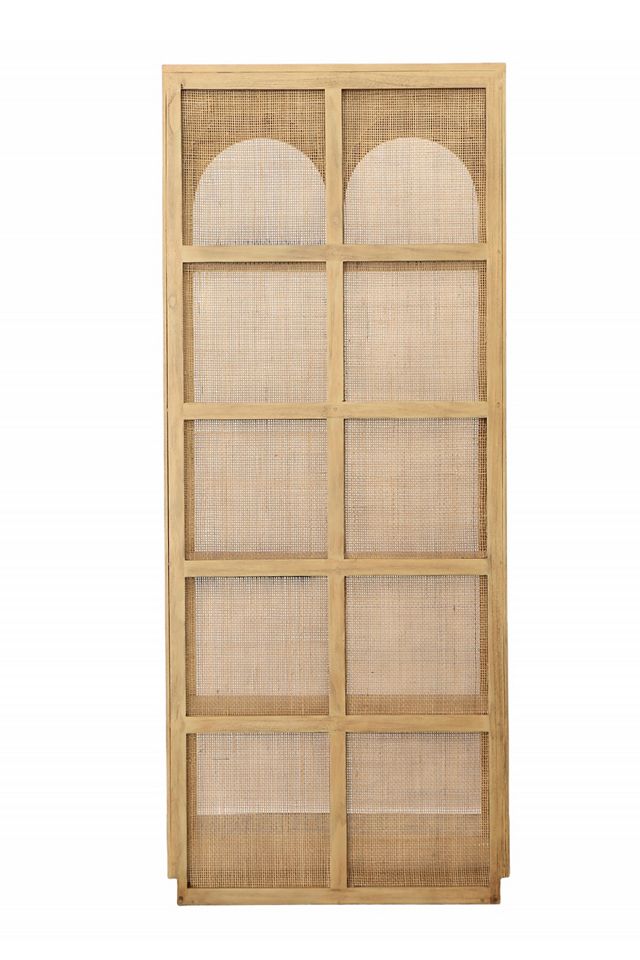 Leonardo Wood and Rattan Bookcase #3