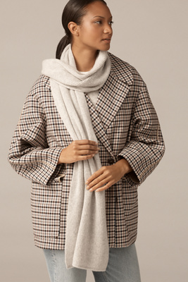 By Anthropologie Cashmere Ribbed Scarf In Gray