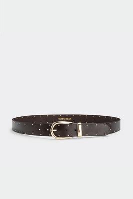 Seven Hills Westside Studded Belt In Brown