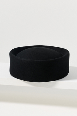 Van Palma Wool Felt Pillbox Hat In Black