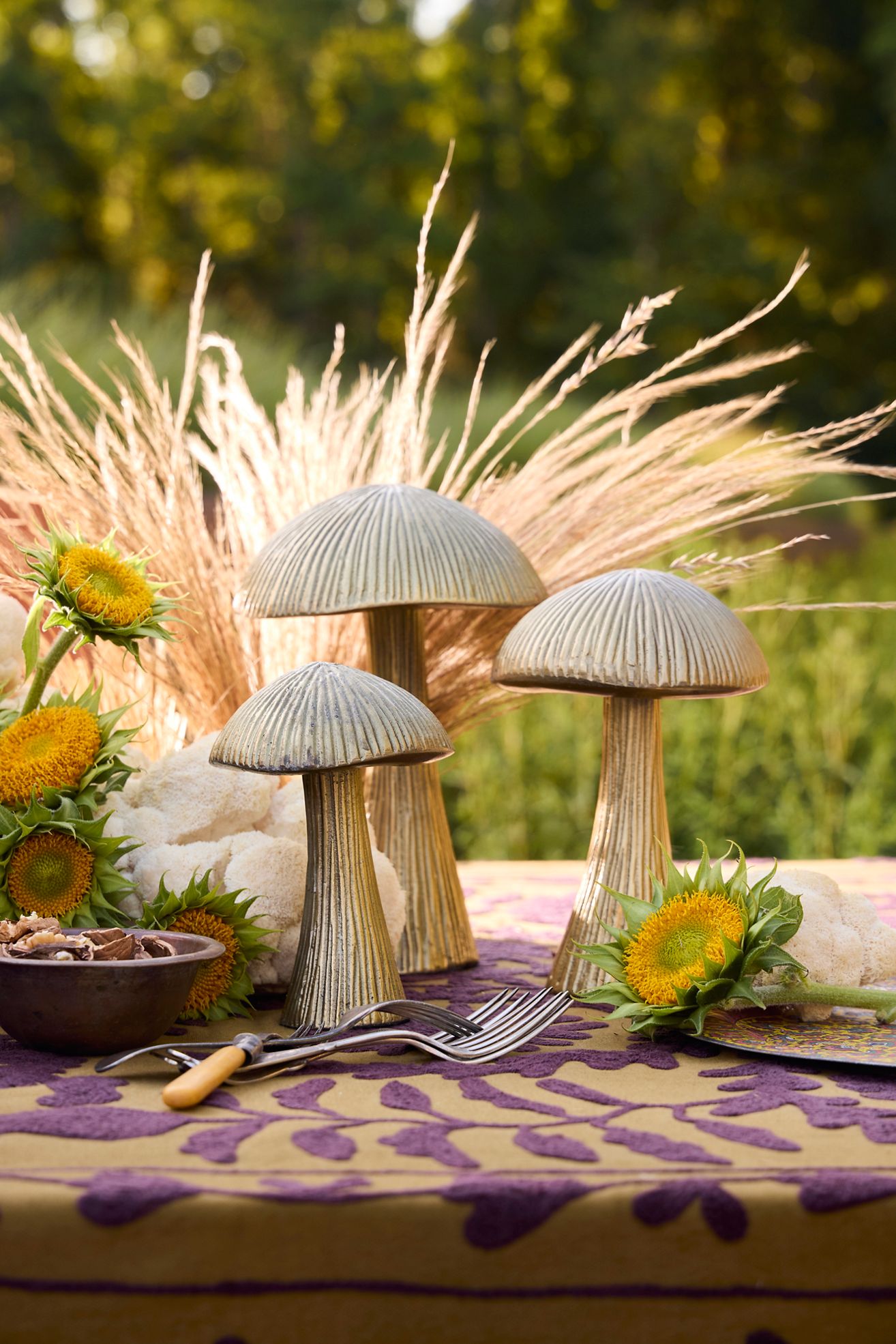 Metal Mushroom Object - Gold, Standard, M