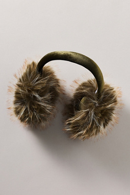 By Anthropologie Faux-fur Earmuffs In Green