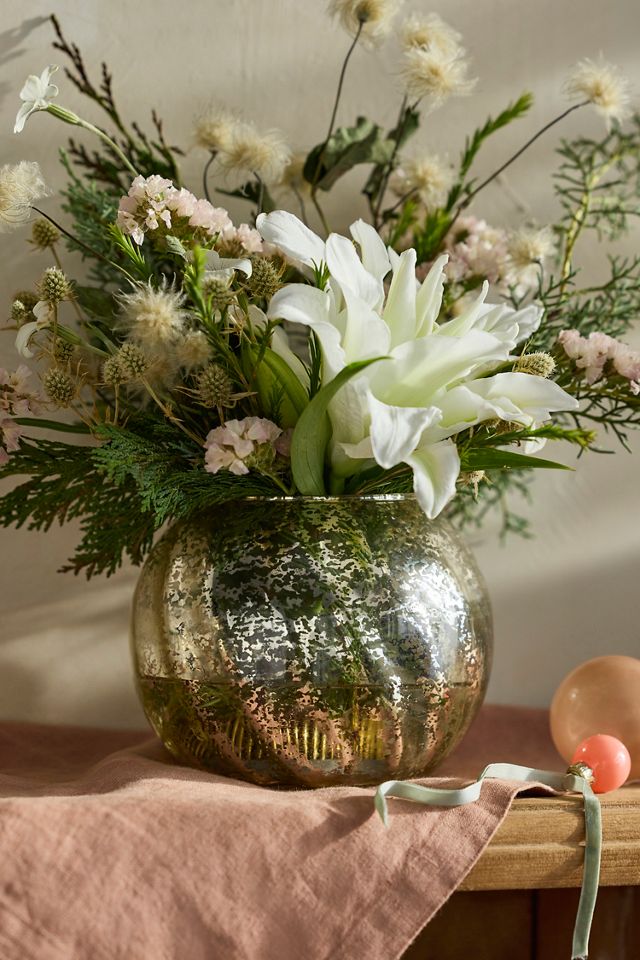Swirl Mercury Glass Bud Vase #1