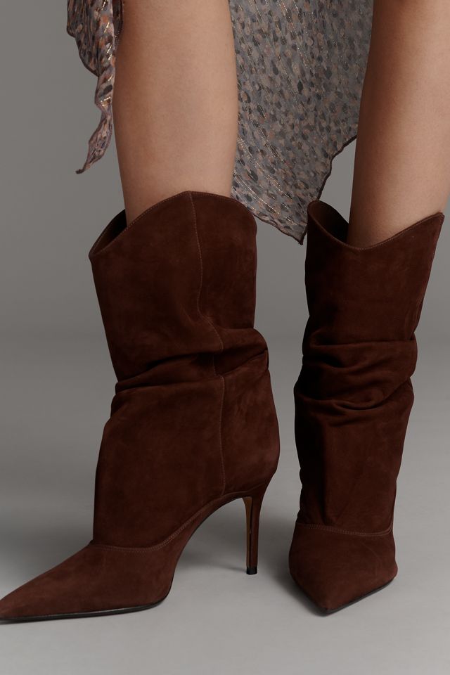 Schutz Maryana Slouch Suede Heeled Boots #1
