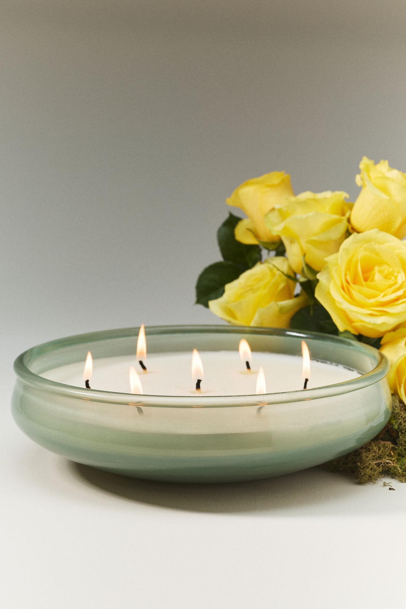 Honeypot Woody Salted Woods & Rose Glass Decorator Candle - Salted Woods & Rose, Standard, L