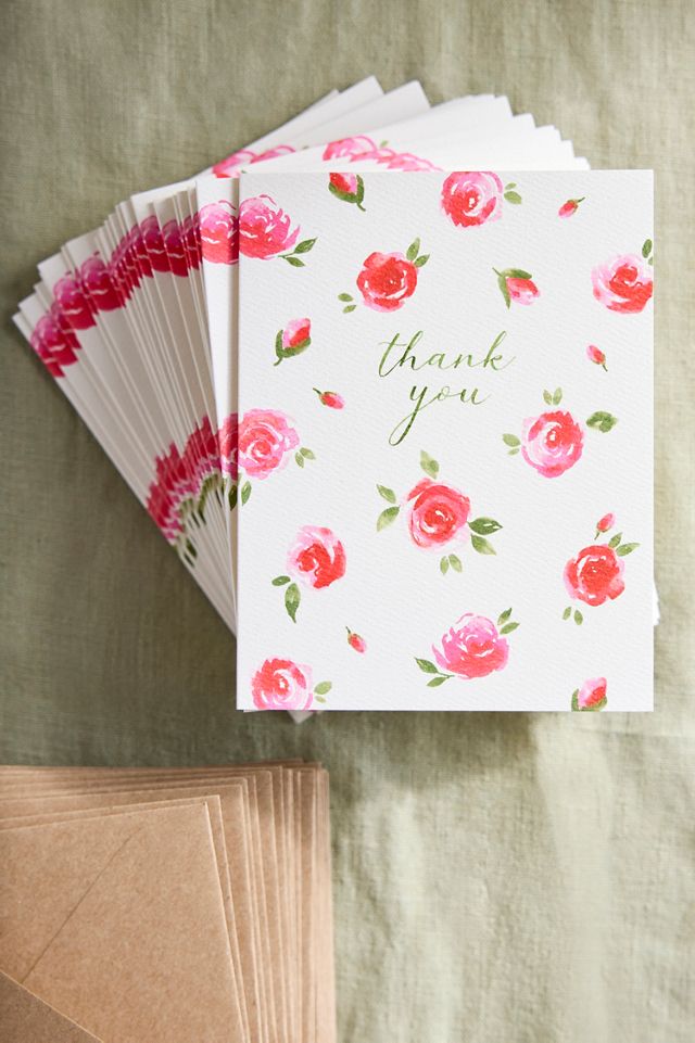 Rose Garden Thank You Cards, Set of 24 #1