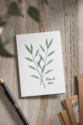 May We Fly Eucalyptus Thank You Cards, Set of 24