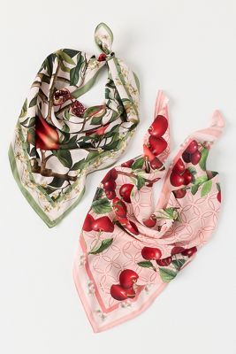 Fall Fruits Hair Scarves, Set of 2