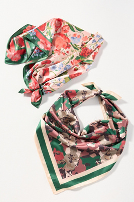 By Anthropologie Fall Fruits Hair Scarves, Set Of 2 In Multi