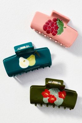 Fruit Icon Claw Clips, Set of 3