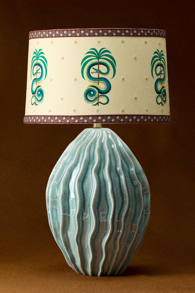Green Twisted Ceramic Lamp Base #3