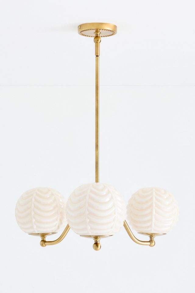 Charlotte Scalloped Milk Glass Chandelier #1