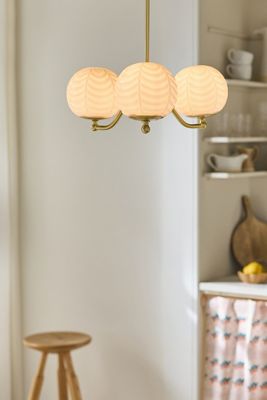 Charlotte Scalloped Milk Glass Chandelier