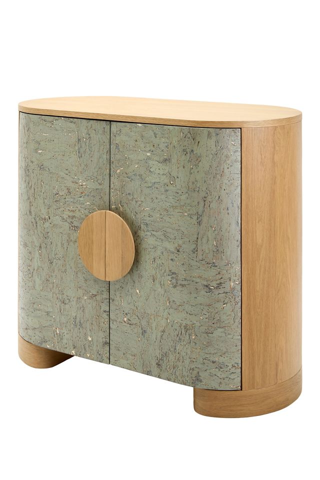 Poros Curved Wood & Cork Cabinet #1
