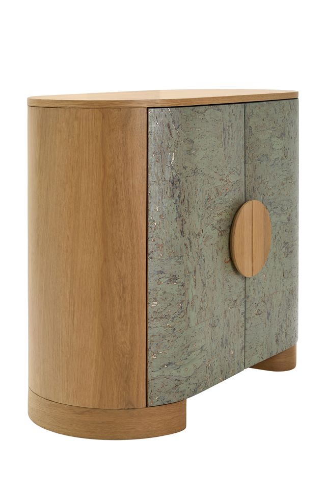 Poros Curved Wood & Cork Cabinet #3