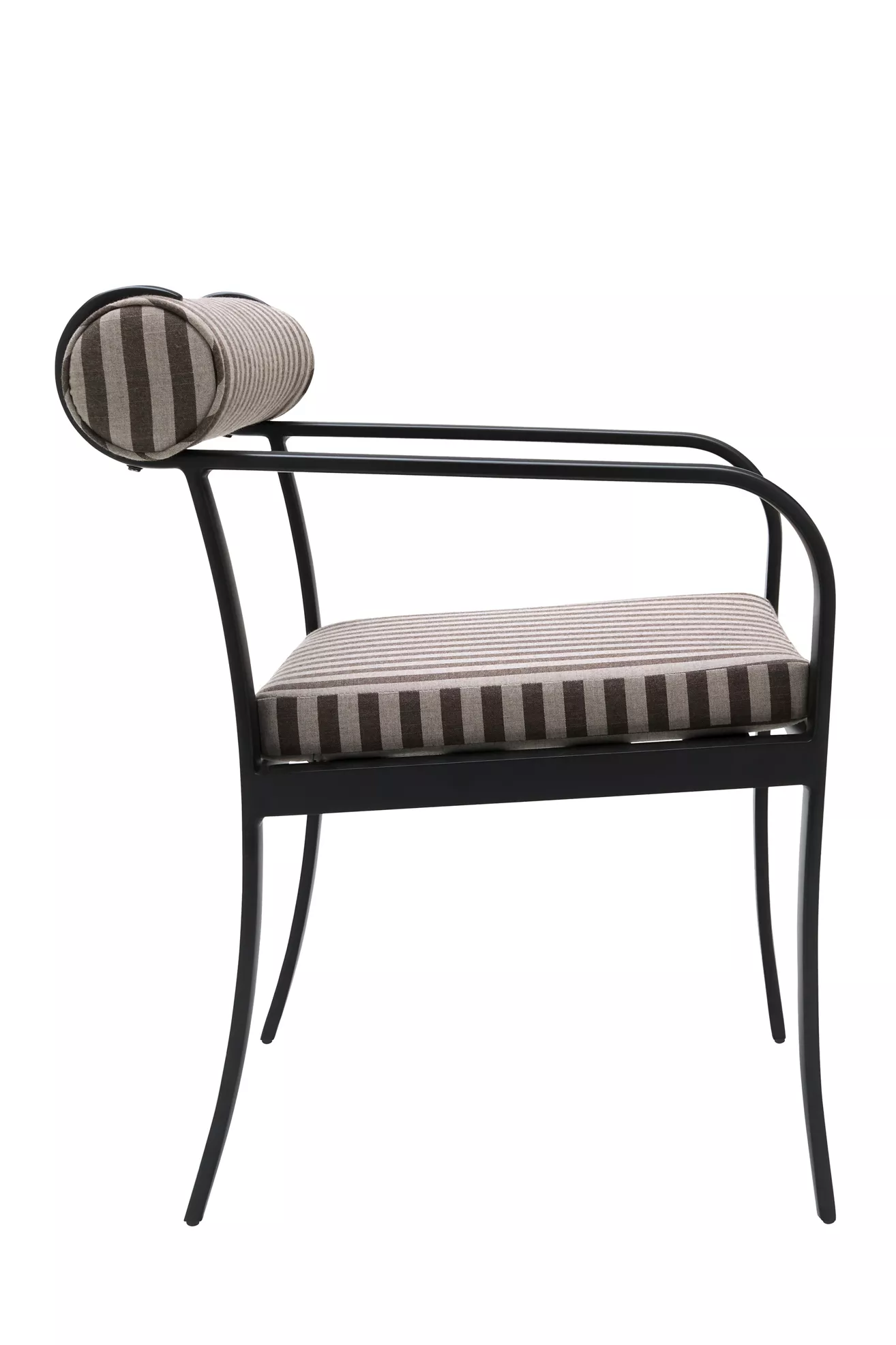 Isometric view of striped armchair