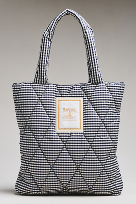 Riah Gingham Quilted Tote Bag