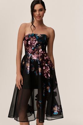 Maeve Strapless Embellished Fit & Flare Mini Dress | Anthropologie