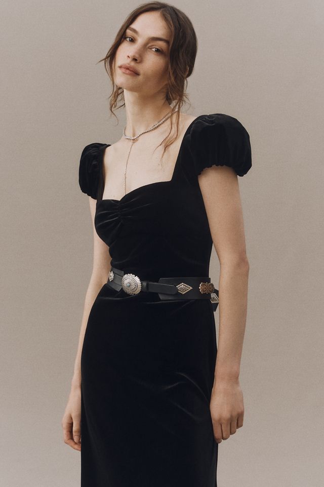 BHLDN Sweetheart Puff-Sleeve Lace-Back Maxi Dress #2