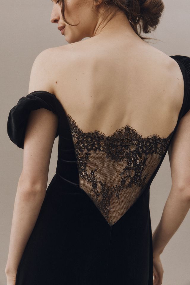 BHLDN Sweetheart Puff-Sleeve Lace-Back Maxi Dress #3