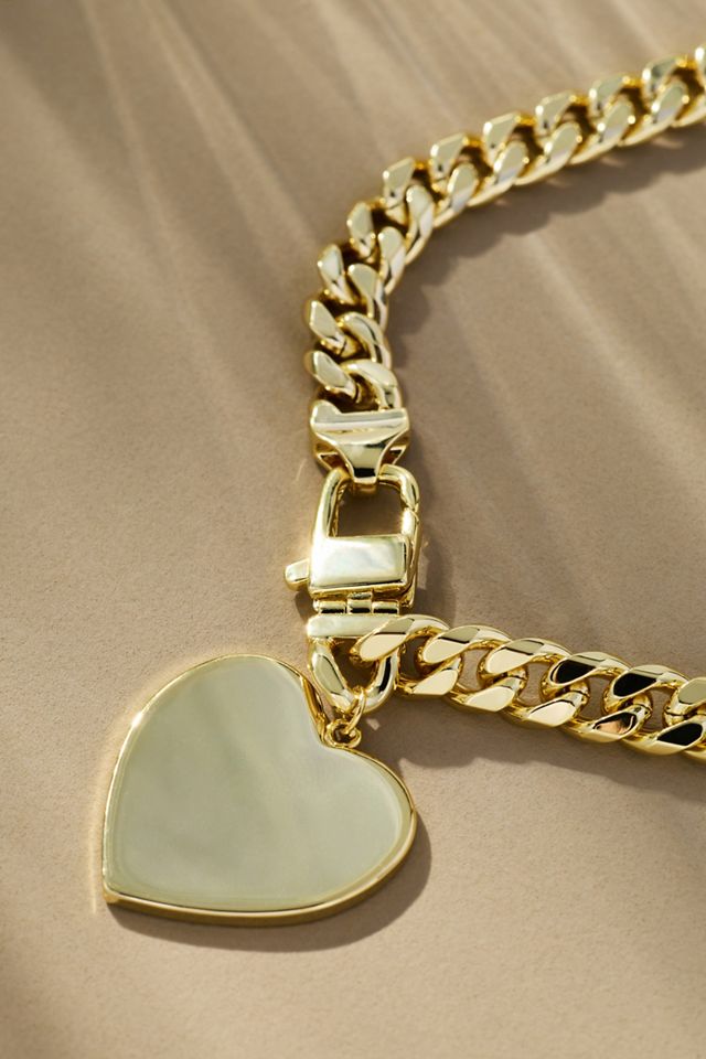 Melinda Maria Julian XL Heart Cuban Chain Necklace #1