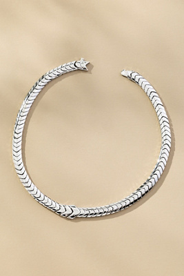 Melinda Maria Serpent Herringbone Collar Necklace In Metallic