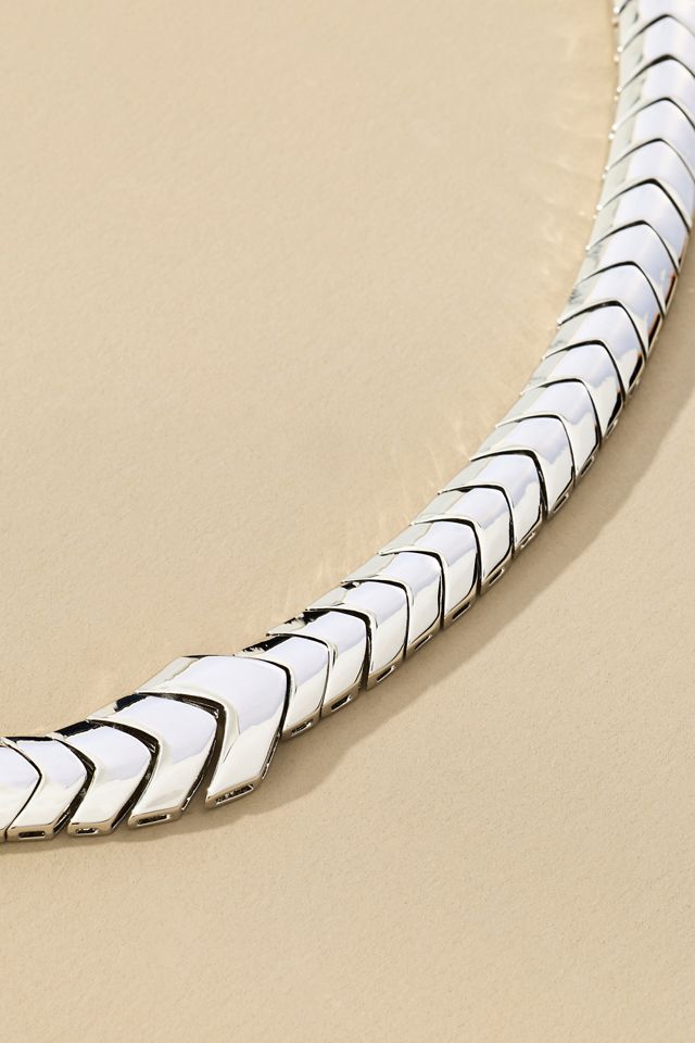 Melinda Maria Serpent Herringbone Collar Necklace #1