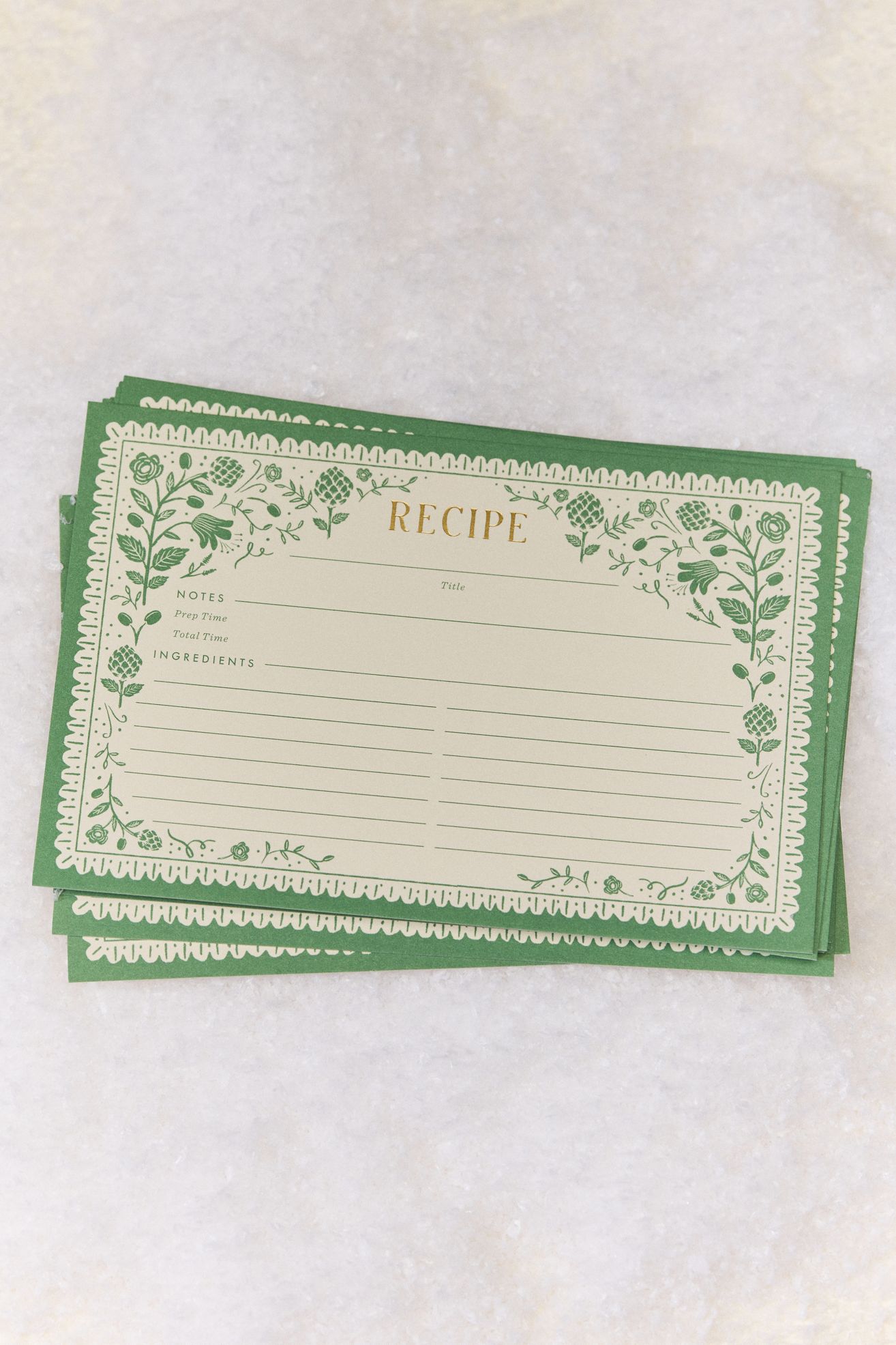 Rifle Paper Co. Artichoke Recipe Cards - Green, Standard, One Size