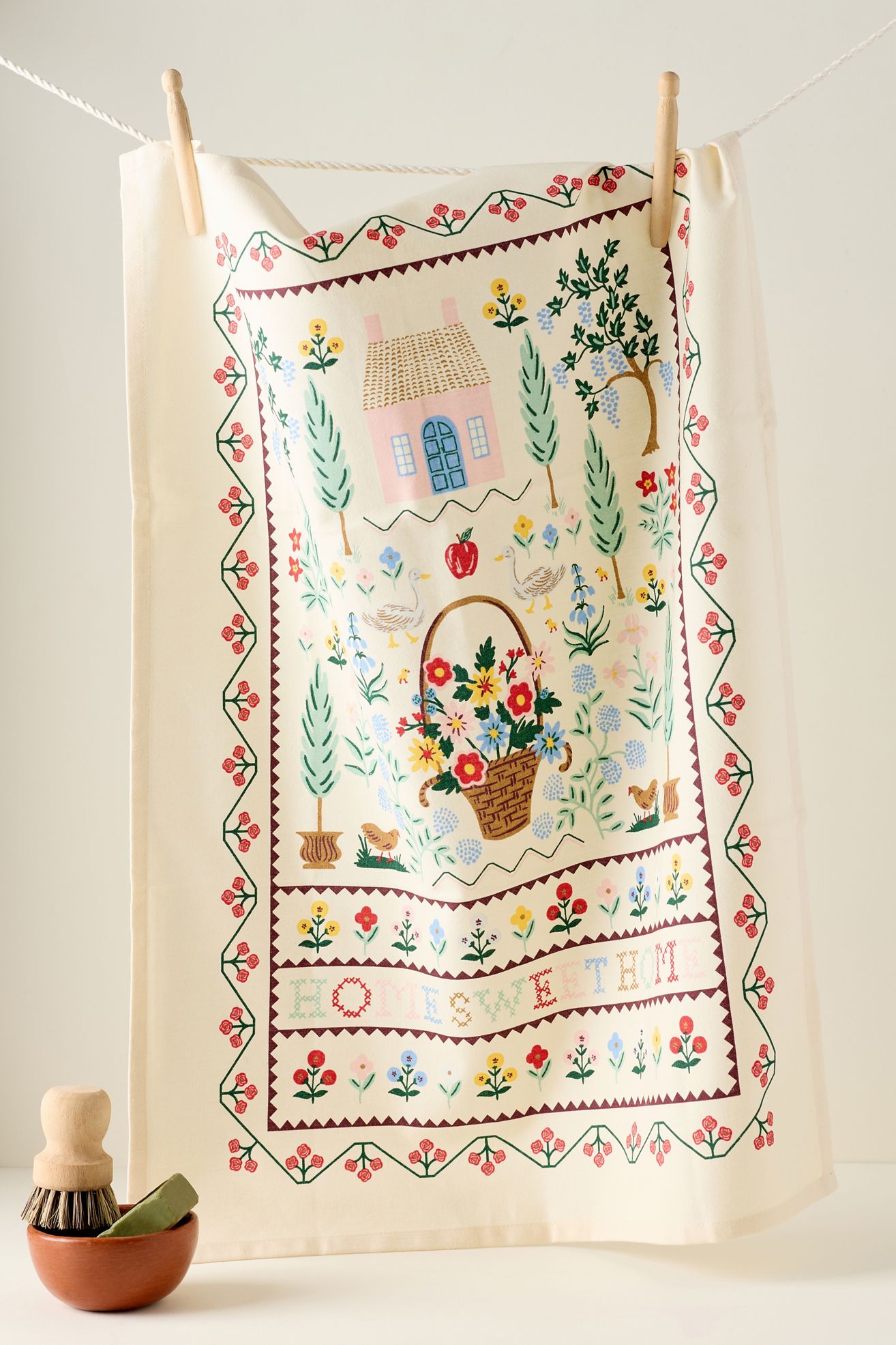 Rifle Paper Co. Home Sweet Home Dish Towel - Brown, Standard, One Size