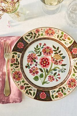 Rifle Paper Co. Gracie Porcelain Dinner Plates, Set of 4