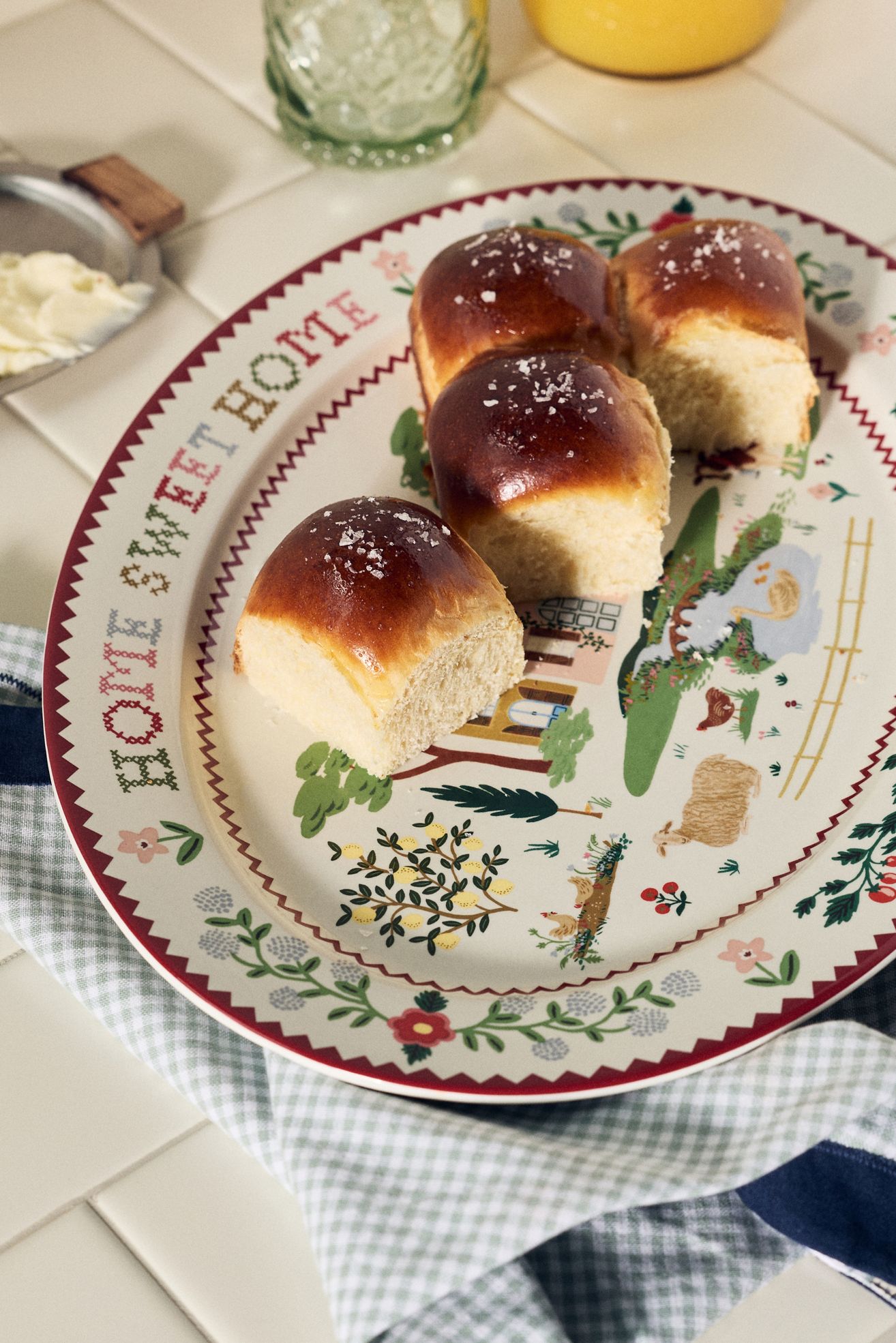 Rifle Paper Co. Home Sweet Home Porcelain Platter - Brown Pattern, Standard, One Size