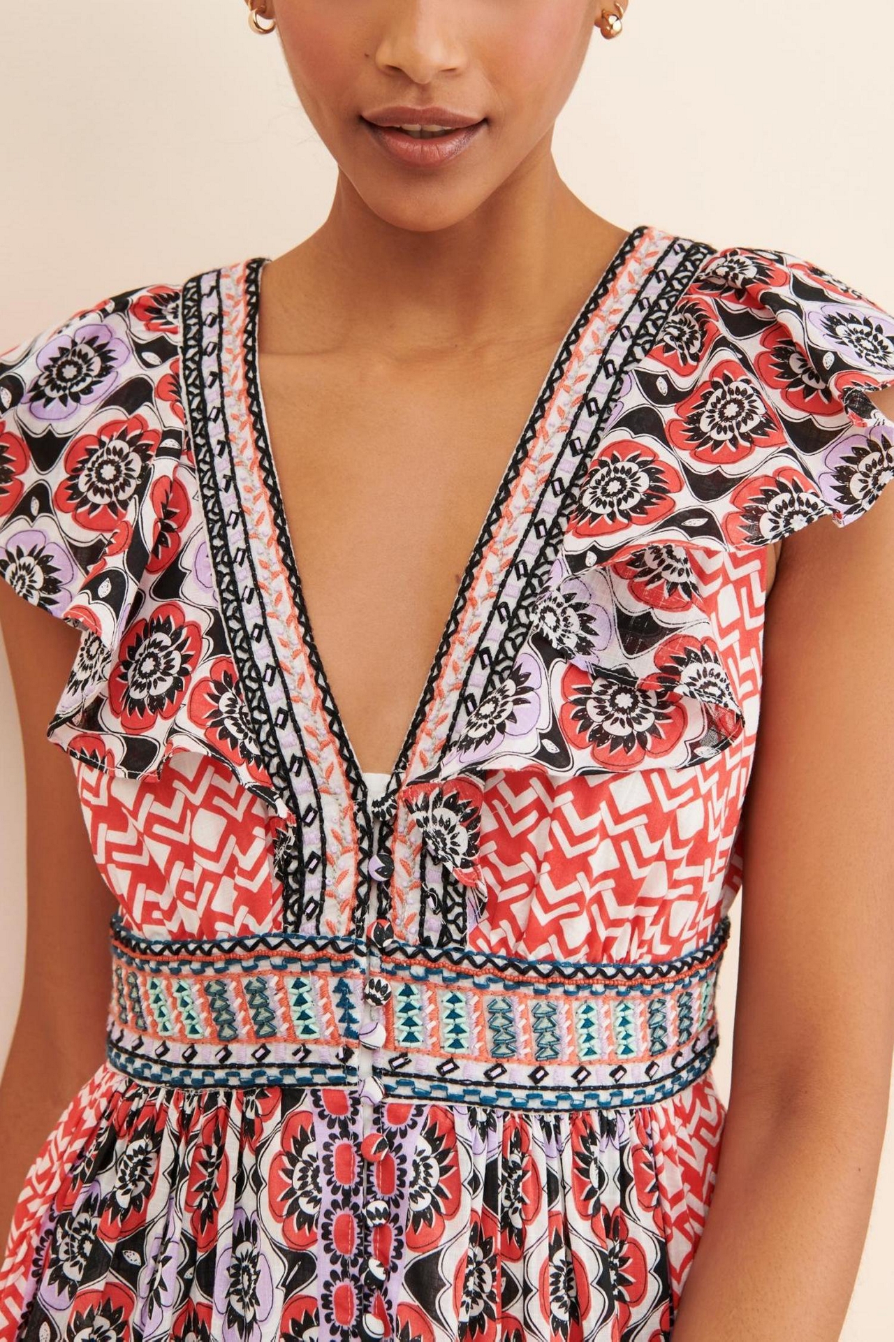 Flutter Printed Mini Dress