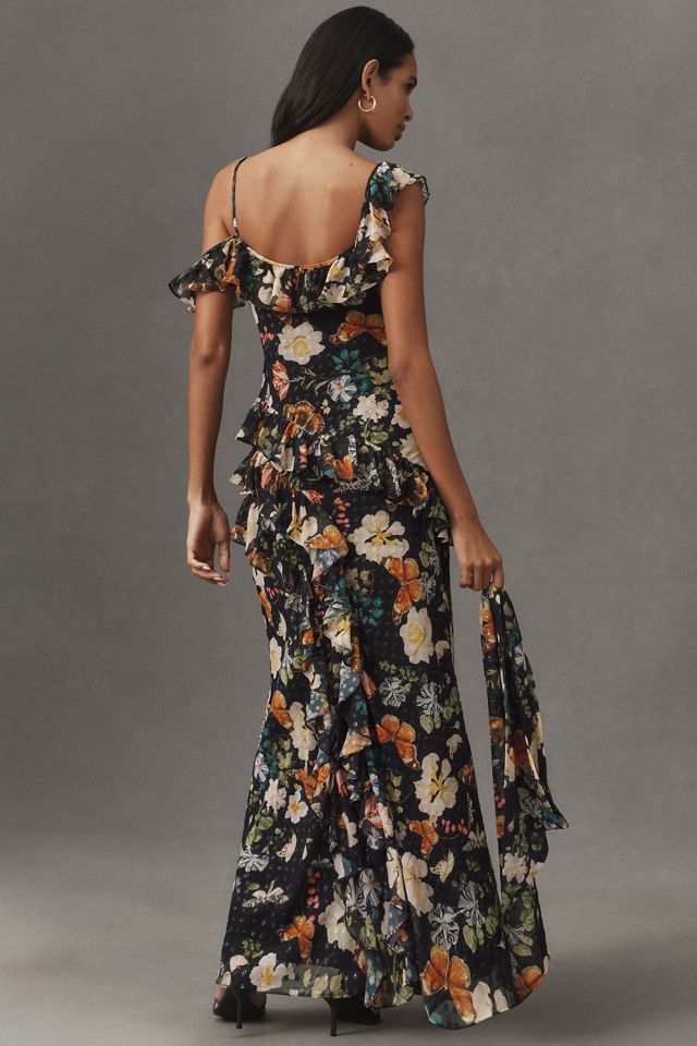 BHLDN Ruffled Off-Shoulder Scoop-Neck Maxi Dress #2
