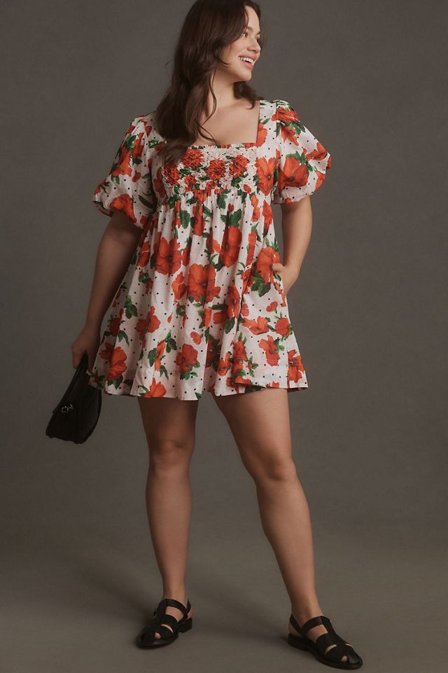 Maeve Square-Neck Smocked Babydoll Dress #3