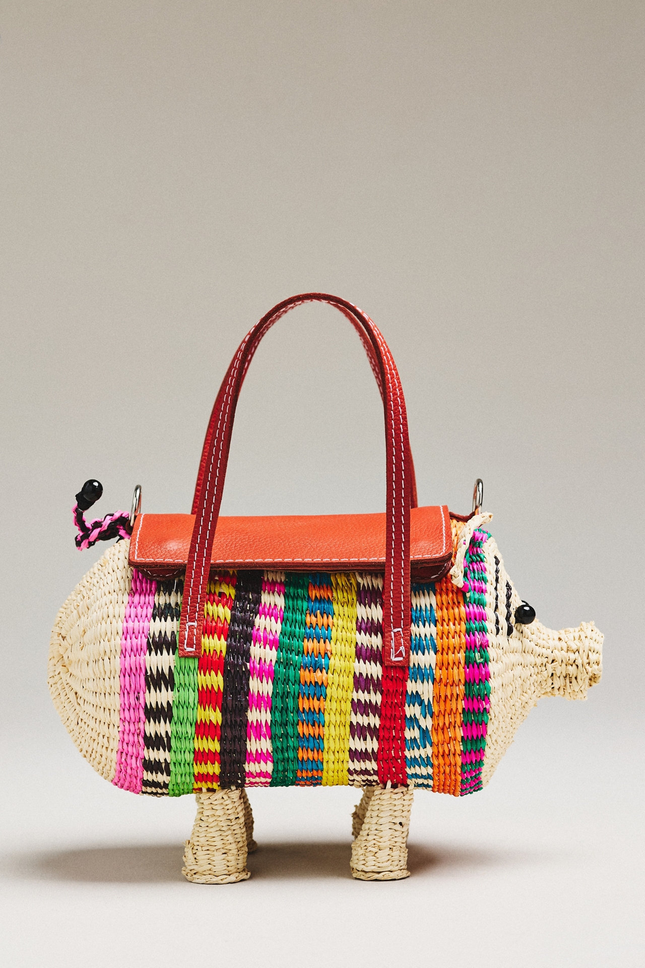 Sensi Studio Straw Pig Bag