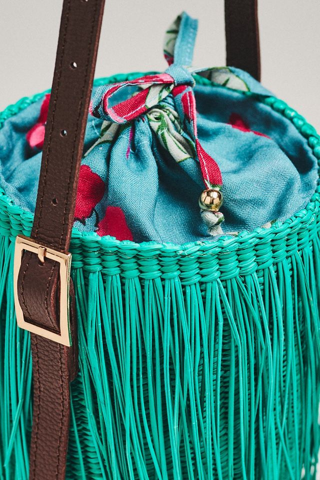 Sensi Studio Mini Frayed Crossbody Bucket Strap | Anthropologie