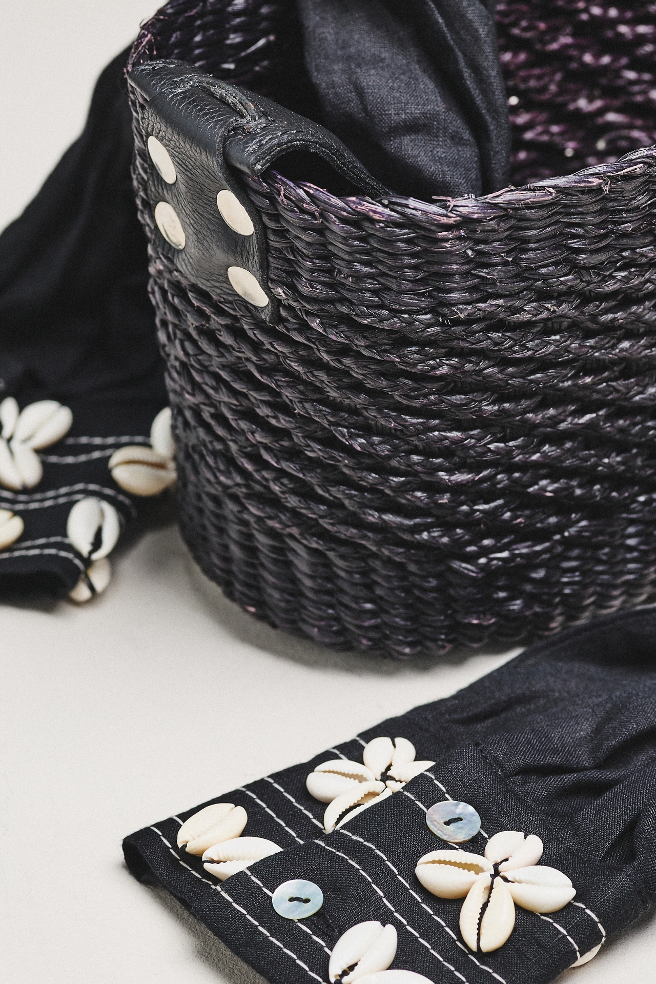 Sensi Studio Upcycled Sleeve Handle Bucket Bag