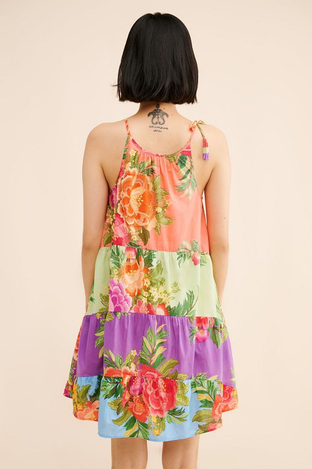 FARM Rio Halter Floral Tiered Mini Dress #1