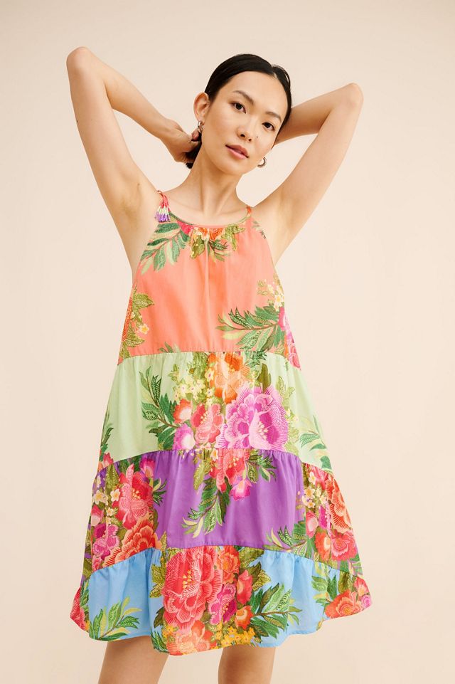 FARM Rio Halter Floral Tiered Mini Dress #2