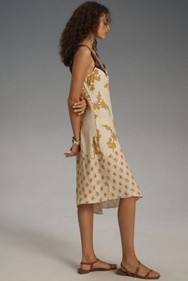 Maeve Mixed-Print Buttondown Dress