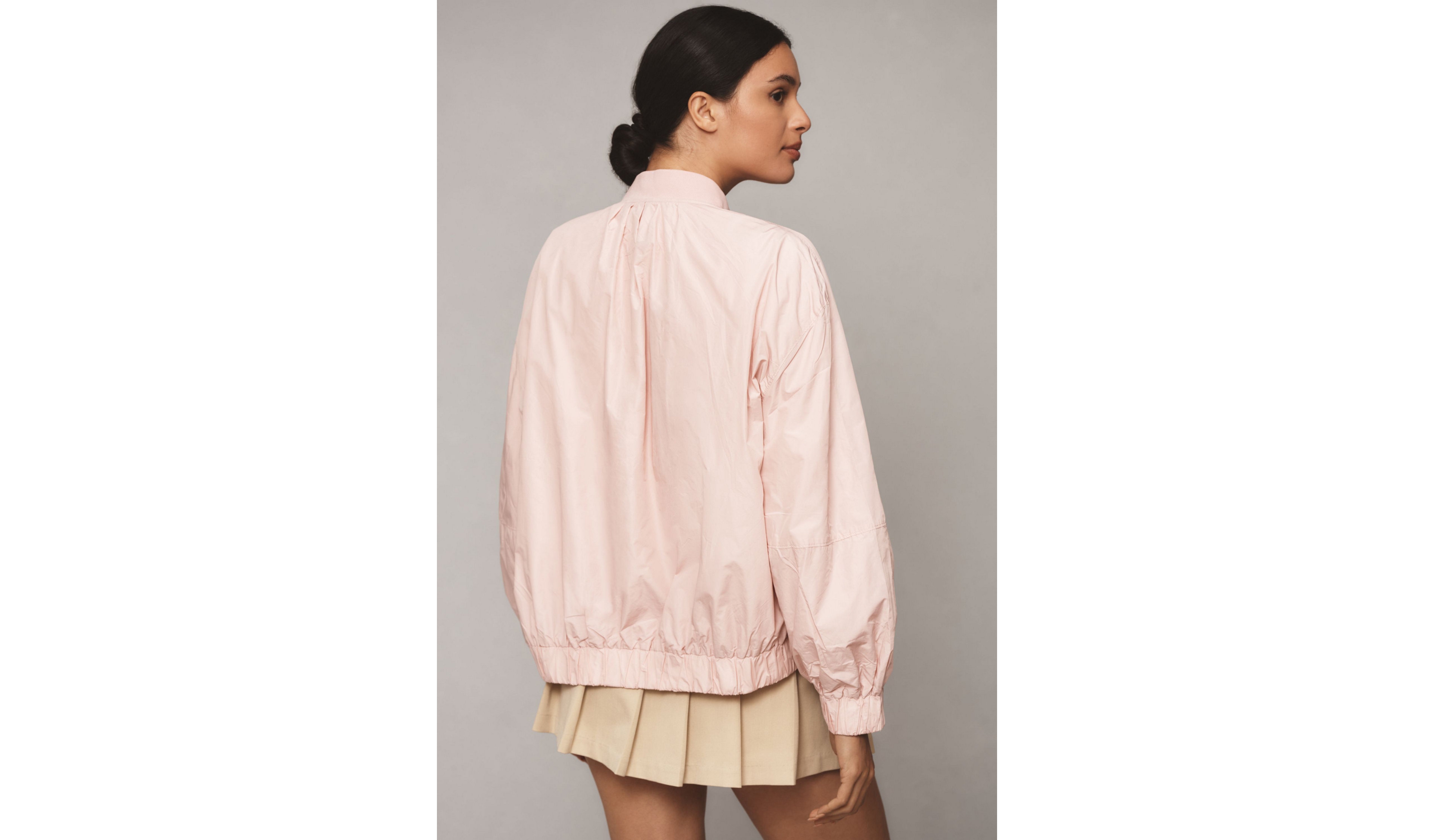 Maeve Balloon-Sleeve Bomber Jacket