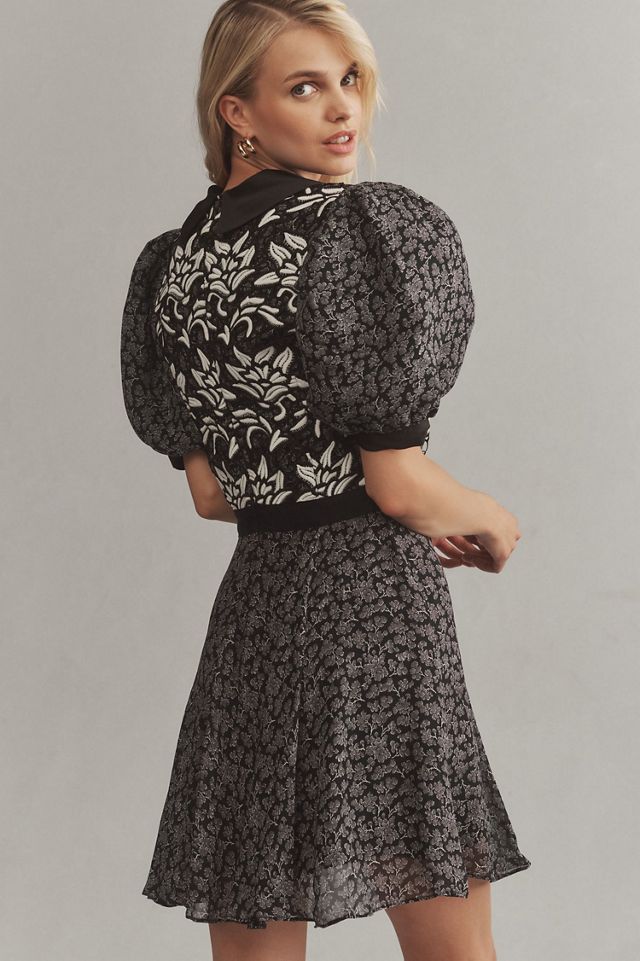 Short-Sleeve Button-Front Mini Dress #1