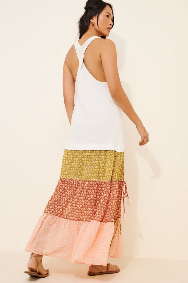 Celandine Sleeveless Scoop-Neck Tiered Maxi Dress #1