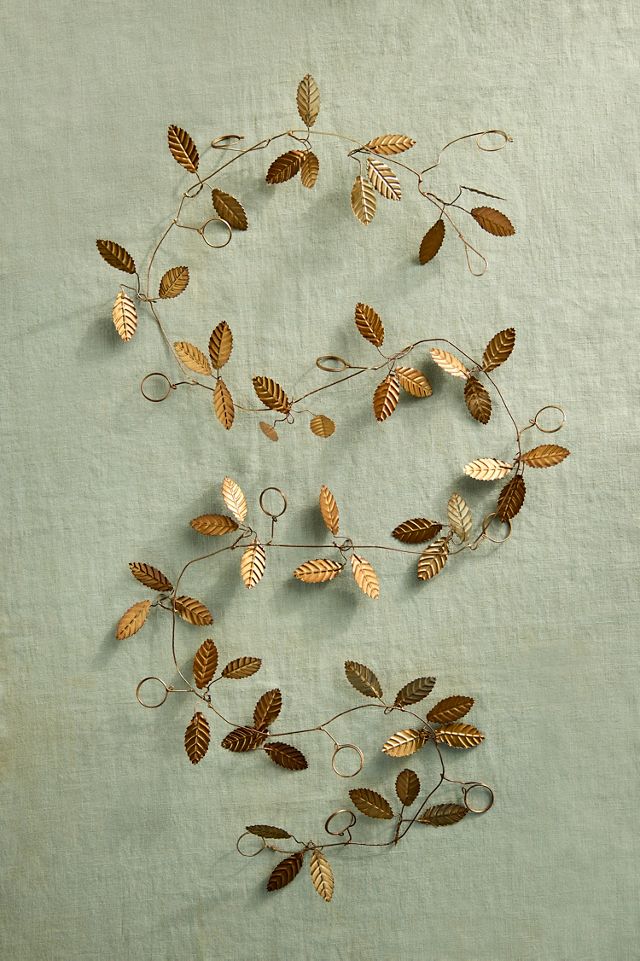 Golden Leaves Place Card Holder Garland #1