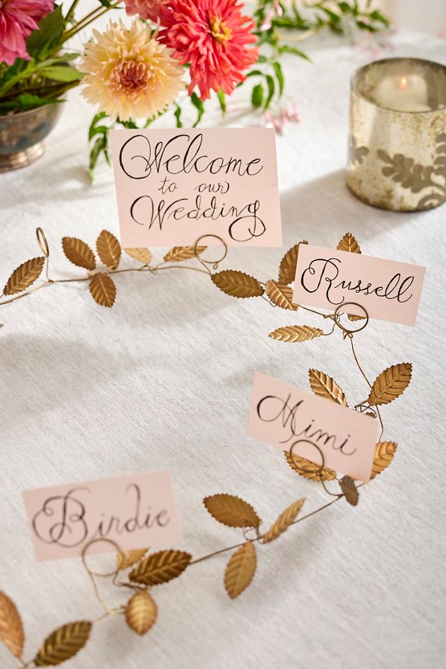 Golden Leaves Place Card Holder Garland #2