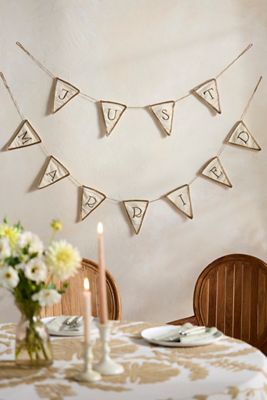 Just Married Velvet Garland